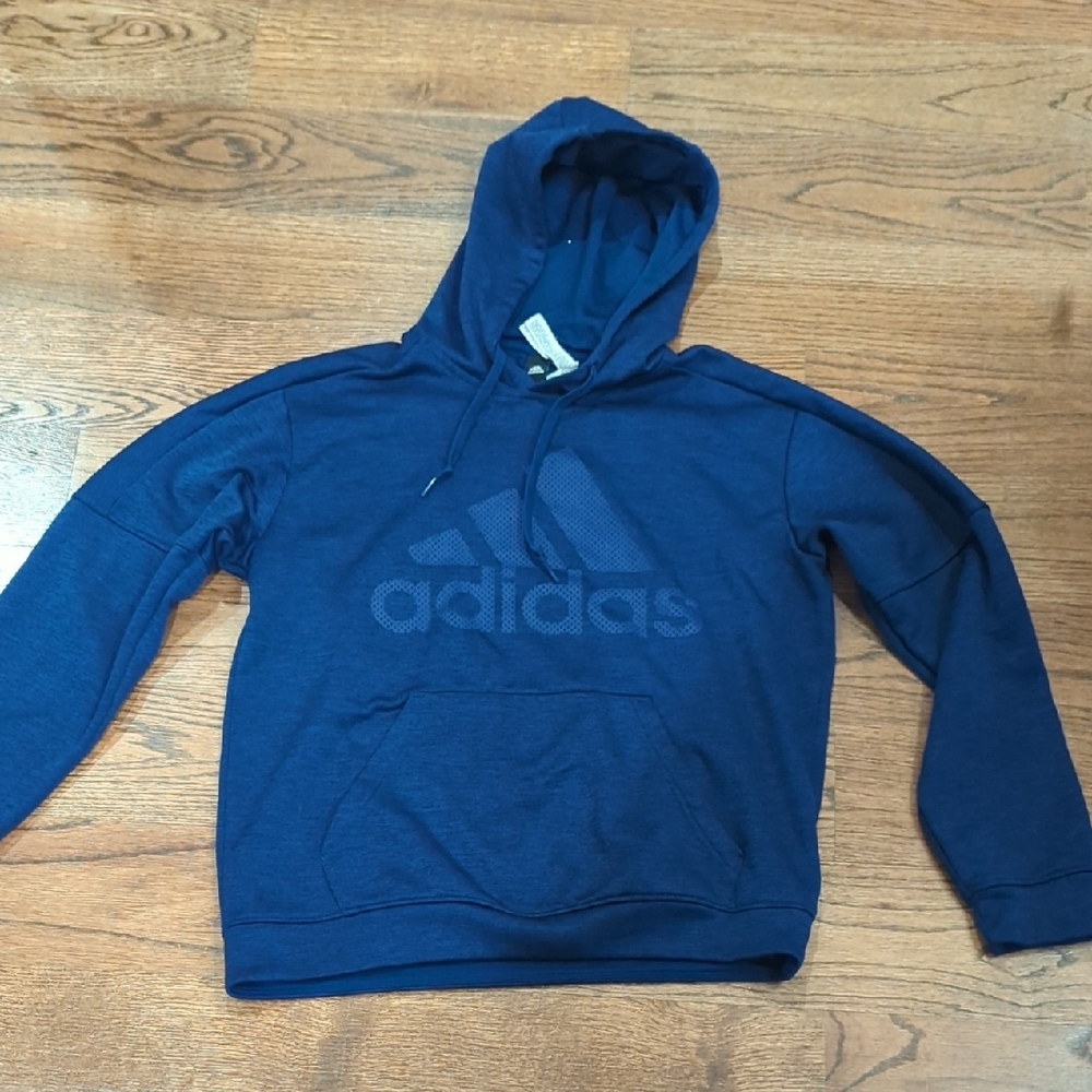 Adidas Men's Blue Hoodie Sweatshirt Medium